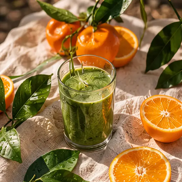 Suco verde com laranja